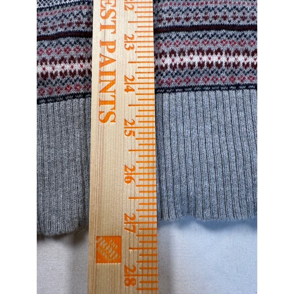 L.L.Bean Fair Isle Turtleneck Sweater Women Size L Gray Pink Blue Pattern Cotton - Picture 11 of 14